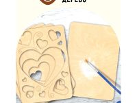 Набор для творчества 3D панно из дерева ТРИ СОВЫ "Сердечки", с акриловыми красками и кистями