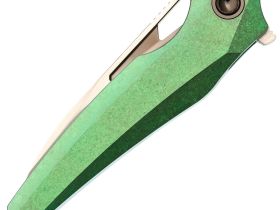 Складной нож TUOTOWN Magpie, сталь M390, рукоять Crystal Titanium Green