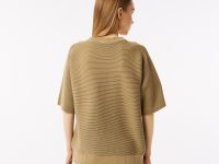 Женский вязаная футболка Lacoste Oversize с коротким рукавом