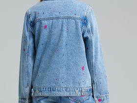 Куртка текстильная джинсовая для девочек