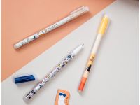 Ручка гелевая стираемая MESHU "Meow" 0,5 мм, синяя, корпус ассорти