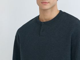 Свитшот с вырезом хенли, Синий