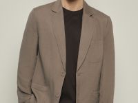 Однобортный пиджак с добавлением льна