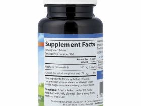 Carlson, Витамин B2, 100 мг, 100 вегетарианских таблеток