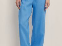 Брюки прямого кроя с добавлением льна