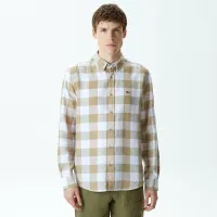 Мужская клетчатая рубашка Lacoste из смеси льна