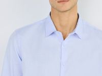 Рубашка из структурной ткани, Голубой