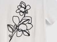 Футболка с цветочным декором, Белый