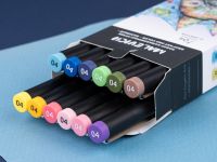 Набор цветных капиллярных ручек Малевичъ "GrafArt PRO", базовый, 12 шт