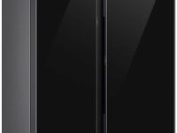Холодильник Samsung Side-by-Side с автоматически открывающимися дверьми, 646 л Черное стекло