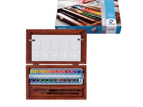 Набор акварели Talens "Van Gogh" 24 цвета в кюветах, в деревянной коробке