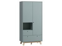 Распашной шкаф Анджи 2-93x195 Серо-зеленый