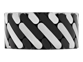 Кольцо ZIPPO, серебристо-чёрное, нержавеющая сталь, 1,2x0,25 см, диаметр 22,3 мм