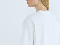 Футболка с цветочной аппликацией, Белый