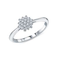 Серебряное кольцо с бриллиантами выращенными