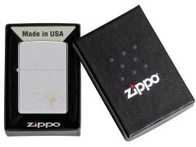 Зажигалка ZIPPO Spider Design с покрытием High Polish Chrome, латунь/сталь, серебристая, 38x13x57 мм