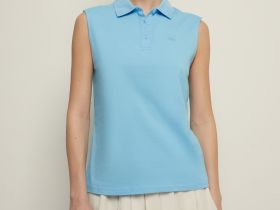 Поло без рукавов приталенного силуэта