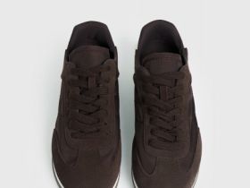 Кроссовки из натуральной замши, Коричневый