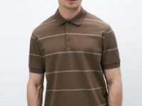 Поло в полоску, Серый