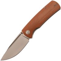 Складной нож Petrified BELUGA PFP01KMP, сталь K110, рукоять Brown Micarta