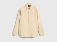 Рубашка из микровельвета, Бежевый