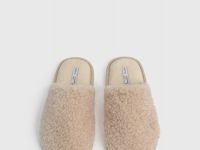 Тапочки с искусственным мехом, Бежевый