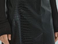 Юбка миди из искусственной кожи, Черный