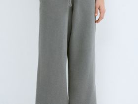Широкие трикотажные брюки для девочек, Серый