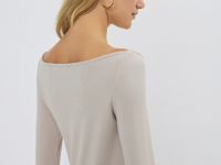 Лонгслив из вискозы, Бежевый