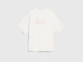 Футболка оверсайз с принтом для девочек, Белый