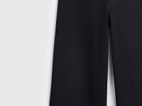 Укороченные широкие джинсы, Черный