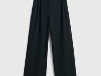 Широкие брюки со складками, Черный