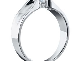 Помолвочное кольцо из белого золота с бриллиантом э0901кц07120500