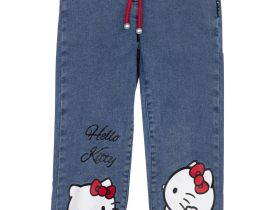 Брюки текстильные джинсовые для девочек