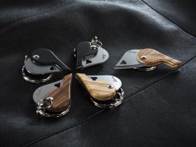 Нож-брелок складной сердце LionSteel LB EB - LionBeat Ebony, сталь 440, рукоять африканское дерево