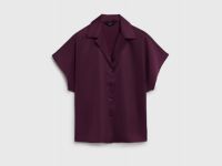 Сатиновая блузка с коротким рукавом, Фиолетовый