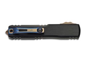 Автоматический нож Microtech Ultratech Gen III Hellhound, сталь Baker Forge Damascus, рукоять алюминий, черный