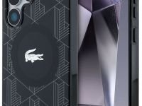 Чехол Lacoste Silver Croc MagSafe для Galaxy S25 Ultra черный