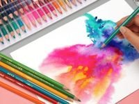 Набор карандашей акварельных Brutfuner 180 цв., деревянные, заточенные, в пластиковом чемодане на кн