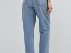 Джинсы Мом из плотного денима, Голубой