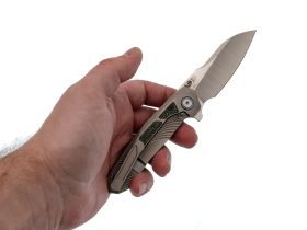Складной нож Remette Kestrel, сталь S35VN, рукоять алюминий, серый/зеленый