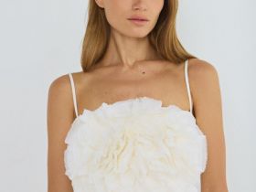 Топ с декором в виде цветка, Бежевый