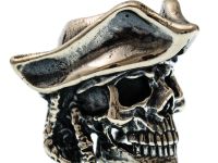 Бусина для темляка Пират в треуголке, мельхиор