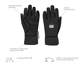 Перчатки текстильные для девочек