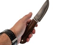 Нож Кайман, сталь S390, рукоять айронвуд, мельхиор