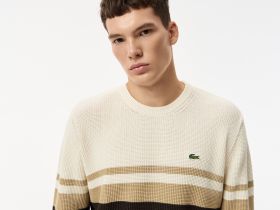 Мужской свитер Lacoste в полоску классического кроя