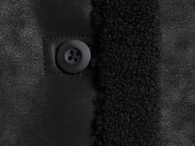 Дублёнка из искусственной кожи с мехом для девочек, Черный