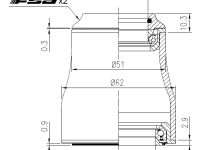 Рулевая колонка FSA NO.51 - 1&quot;1/4 - 1.5&quot; полуинтегрированная gnn (черный посадочный 44 и 55.95 мм / внешний 51 и 62 мм)
