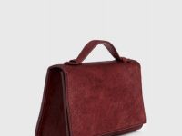 Сумка из натуральной кожи с ворсом, Фиолетовый