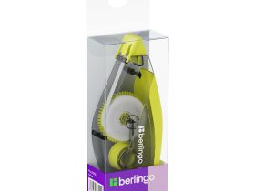 Корректирующая лента Berlingo "Neon" 5мм*10м, желтый, PET бокс, европодвес